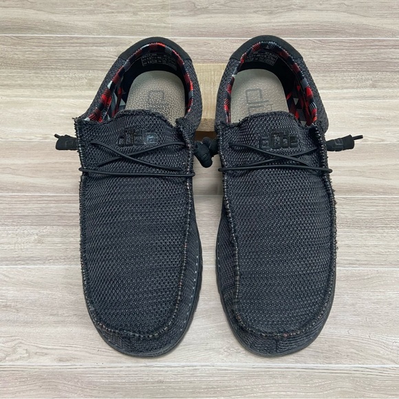 HEY DUDE / Wally Sox Jet Black Slip-on Shoes Mens Size 13